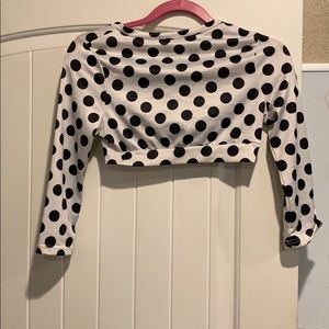 High Crop Polka Dot Top